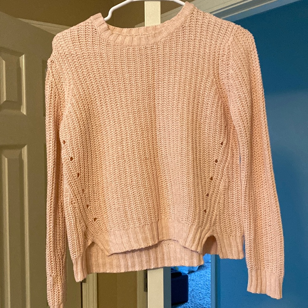 Girls baby pink sweater size 10/12